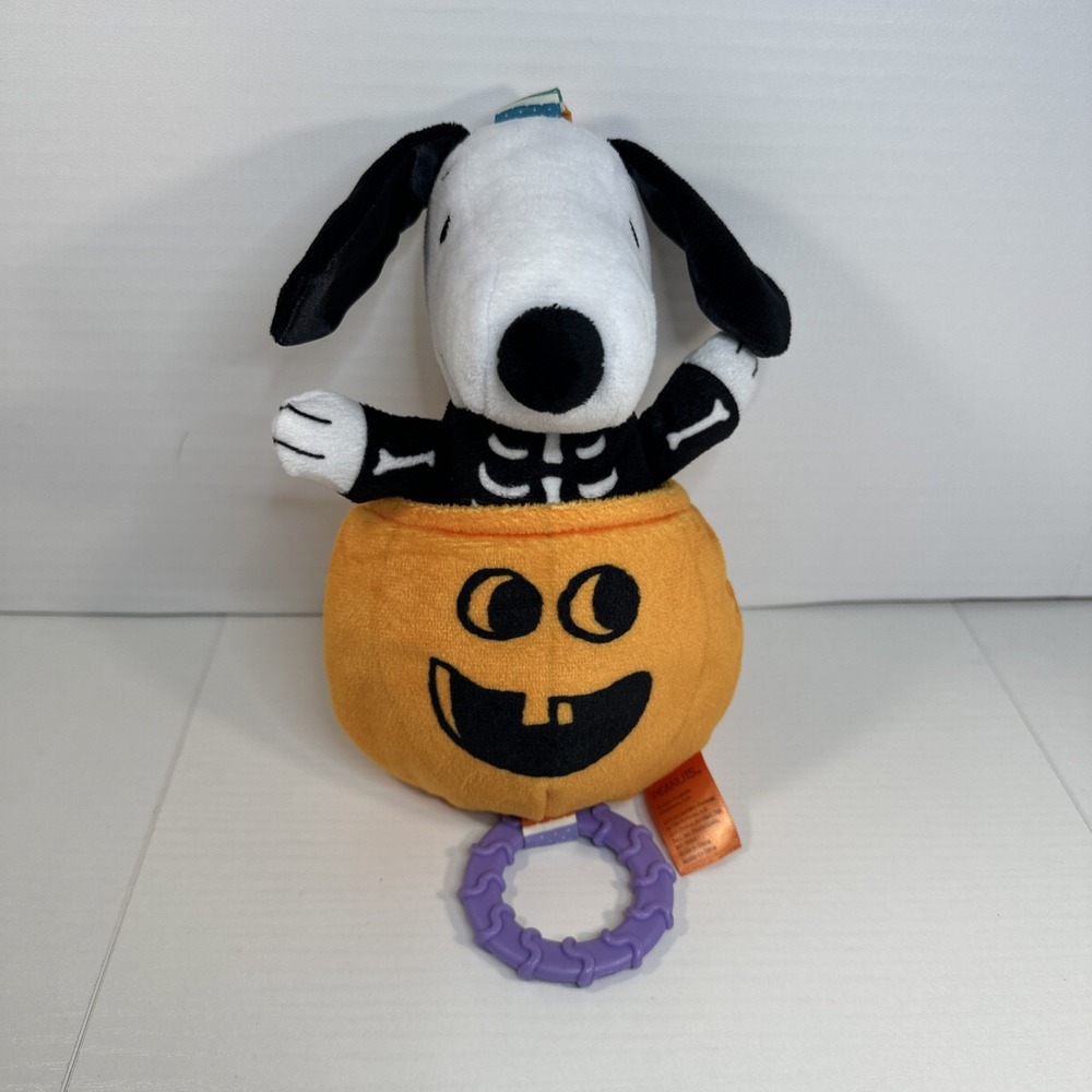 Peanuts Halloween Snoopy On-The-Go Pumpkin Ziggle Toy Rattle Teether